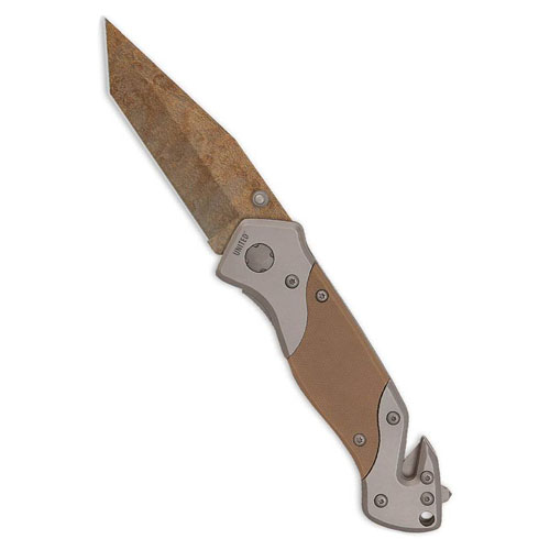 United Cutlery Edge Desert Camo Rescue Folding Knife