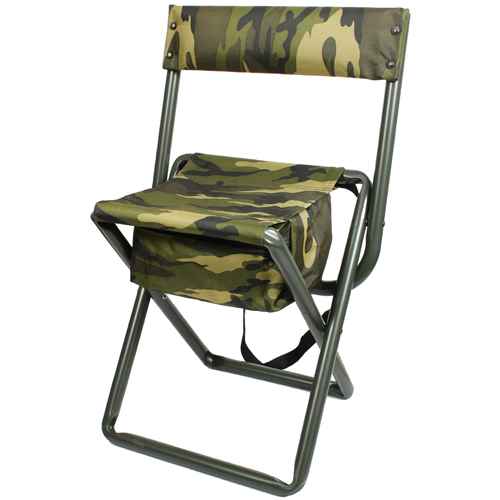 Deluxe Camo Stool w/ Pouch Back