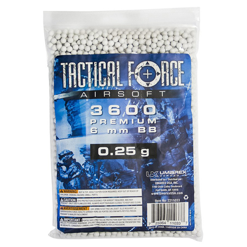 Tactical Force .25g 6mm Airsoft BBs 3600ct