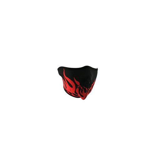 Neoprene Half Face Mask w/ Red Flames
