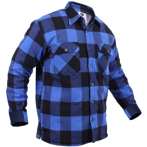 Mens Extra Heavyweight Buffalo Plaid Sherpa-Lined Flannel Shirts