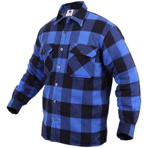 Mens Extra Heavyweight Buffalo Plaid Sherpa-Lined Flannel Shirts