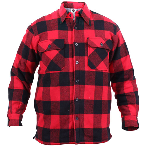 Mens Extra Heavyweight Buffalo Plaid Sherpa-Lined Flannel Shirts