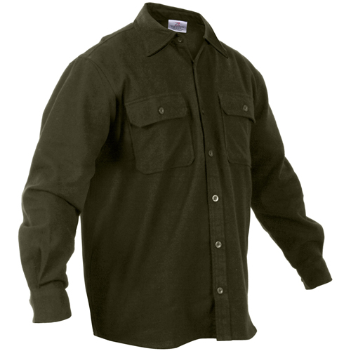 Mens Heavy Weight Solid Flannel Shirt