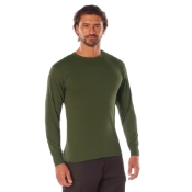 Mens Long Sleeve Solid Poly-Cotton T-Shirt