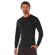 Mens Long Sleeve Solid Poly-Cotton T-Shirt