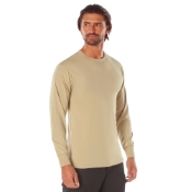 Mens Long Sleeve Solid Poly-Cotton T-Shirt