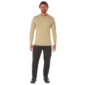 Mens Long Sleeve Solid Poly-Cotton T-Shirt
